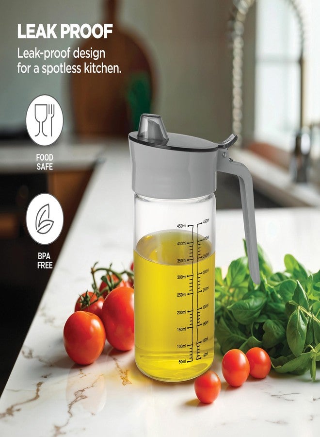 تريو موزع زيت تريو باي ميلتون فلو للمطبخ | مانع للتسرب وخالٍ من مادة BPA | زجاج بوروسيليكات عالي الجودة آمن للاستخدام مع الطعام | غير مسامي مع مؤشر للسعة | ملحق مطبخ متين وأنيق، 500 مل - Image 4